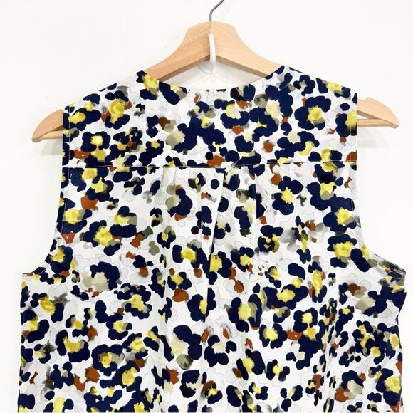 Cabi 5222 Fierce Seeing Spots Abstract Floral Animal Print Ruffle Collar Blouse - Picture 11 of 15